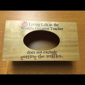 New wooden teacher tissue cover box